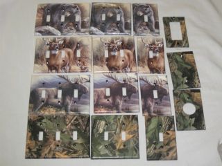 Realtree Camo Bear Deer Moose Light Switch Plate Cover Hunting Lodge