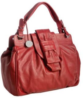 Furla Cherry Red Leather Medium Desdemona Medium Shopper Tote New
