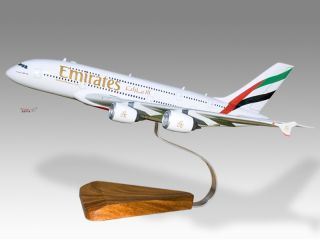 Airbus A380 Emirates Wood Desktop Airplane Model