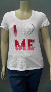 Designer I Heart Me Ladies Womens M Graphic Short Sleeve T Shirt Tee