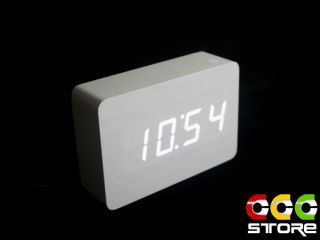 Digital LED Wooden Wood Desktop Alarm Clock Calendar 41