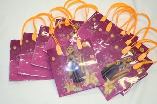 NEW 12 Pink Orange Tangled Disney Reusable Candy Party Gift Bags Totes