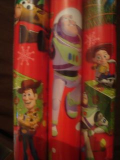 Disney Toy Story Christmas Wrapping Paper Gift Wrap 3 rolls Buzz Woody