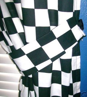 New Checkered Disney Cars Window Drapes Curtain Set