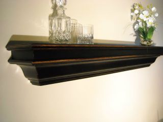 Fireplace Mantel Shelf Ledge 60 Distressed Black Finish REDUCED