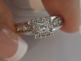 Keepsake Diamond Ring Set in 14K White Gold Total 5 8 Carat Weight