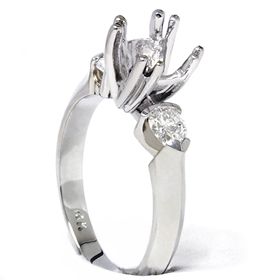 Pear Shape Diamond Engagement Mount Ring Setting WG