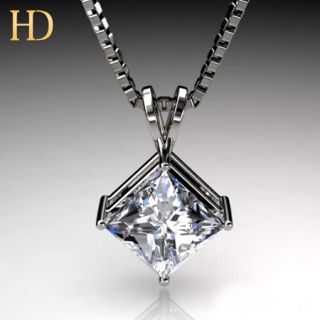 stunning 2 carat diamond solitaire pendant necklace 14k white yellow