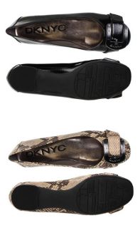 New DKNY DKNYC Sarah Ladies Leather Flat Shoes $89