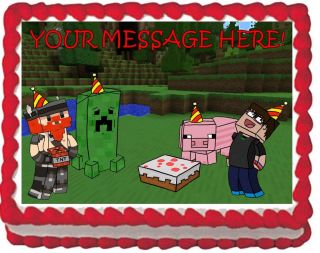 Minecraft Party Hats Edible Cake Topper Image Design Party U Pick Size