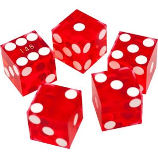  Trademark Poker 19mm A Grade Serialized Set of Casino Dice Red