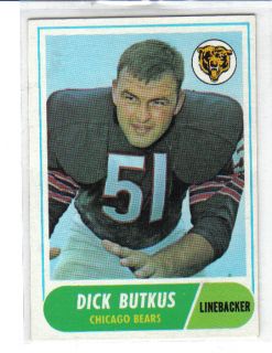 1968 Dick Butkus Topps Card 127 Chicago Bears