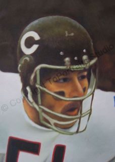 Original Oil Painting Dick Butkus Chicago Bears Framed