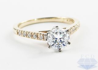 73 Carat Round Cut VS1 Natural Diamond Engagement Ring 14k Yellow