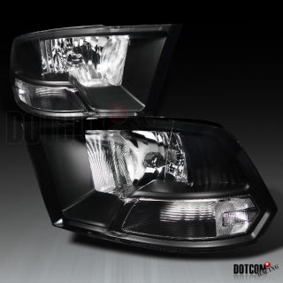 2009 2012 Dodge RAM 1500 Diamond Headlights Black 2500 3500
