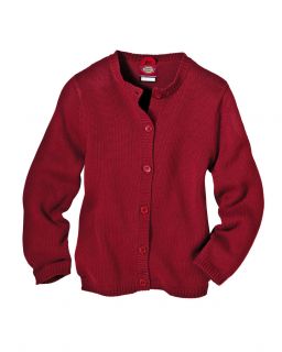 Dickies Youth Girls 100 Cotton Crewneck Button Down Cardigan Sweater