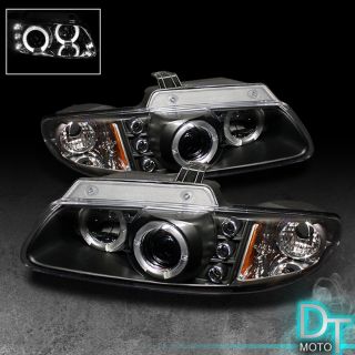 Sonar 96 00 Dodge Caravan Black Projector Headlights