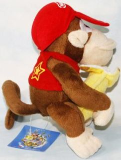 Super Mario Bros Diddy Kong Banana 6 Soft Plush Doll Toy