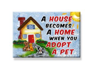 Adopt A Pet Rescue Refrigerator Magnet Dog Cat Adoption