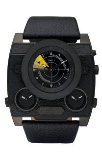  diesel black leather chronograph oversize men s latest watch dz1404