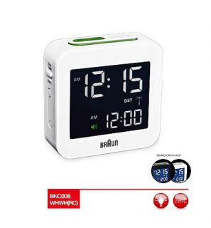 Braun BNC008 Digital Travel Alarm Clock White