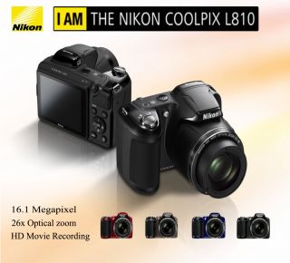 Nikon Coolpix L 810 Digital Camera 16 MP 26x Optical Zoom Black 4 GB