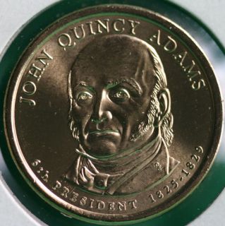 2008 D BU John Quincy Adams Presidential Golden One Dollar Coin Made