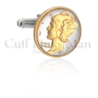 Mercury Dime Cufflinks Coin Cufflinks Gift Boxed GCL 18CF