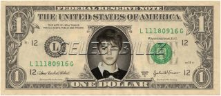Justin Bieber Dollar Bill V5 Celebrity Novelty Collectible Money Mint