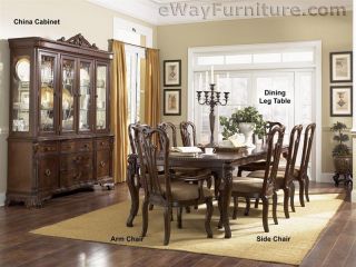  English Cherry Dining Table and 6 Chairs Set Dining Room Furniture