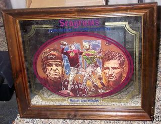 1970s Sammy Baugh Packers Don Hutson Seagrams Mirror