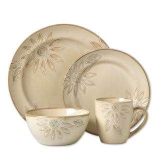  Everyday Daisy Chain Dinnerware Set, 16 Piece, Service for 4
