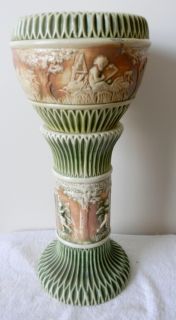 Roseville Donatello Art Pottery Jardiniere and Pedestal