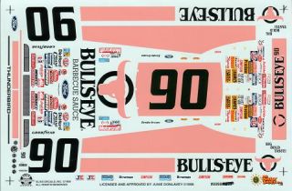 90 Ernie Irvan Bulls Eye BBQ Thunderbird Junie Donlavey Decals Slixx
