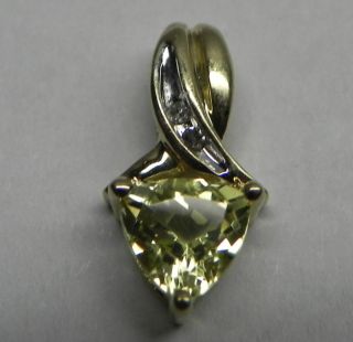 10K Yellow Gold Citrine Diamond Pendant