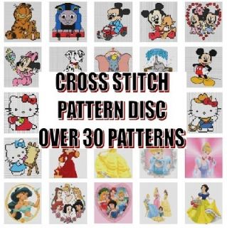 Cross Stitch Patterns CD ROM Disney Characters Hello Kitty