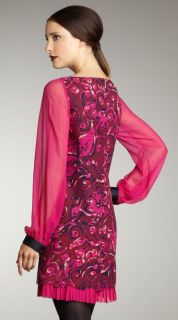 Tory Burch Dorrance Dress US 12 L XL UK 16 $550 Wool Silk Paisley Pink