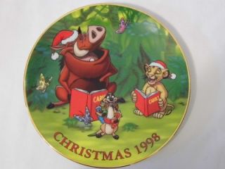 1998 Groiler DISNEY Christmas collector PLATE ~ THE LION KING Simba