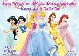 Disney Princess Birthday Party Invitations and Favors