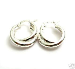 Sterling Silver Double Twist Hoop Earrings A9032