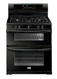 New Frigidaire Black Double Oven Natural Gas Range FGGF304DLB