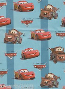 Disney Pixar Cars Gift Wrap Birthday Party Supplies Wrapping Paper