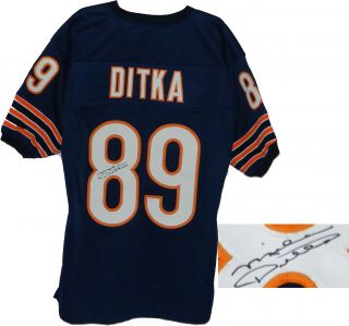 Mike Ditka Signed Bears Navy Throwback Jersey Schwartz
