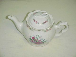 Vintage Crown Dorset Staffordshire England Teapot Porcelain Floral
