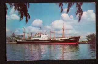 196 Cargo SHIP Docks Tampa FL Hillsborough Co Postcard