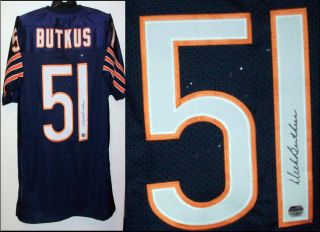 Dick Butkus Signed/ Autographed Chicago Bears Blue Jersey Mounted
