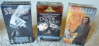 New in Shrink Schindlerss List Doctor Zhivago Braveheart VHS Lot New