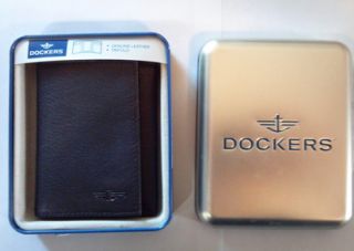  for the holidays dockers men s trifold wallet brown genuine leather