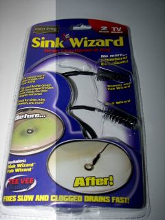 New Sink Wizard as seen on TV drain clog tool   2 pack