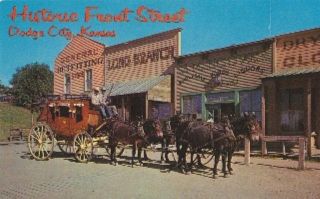 Dodge City Kansas Historic Front Street Postcard